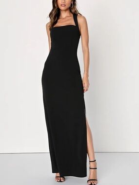 NWT Lulus NWT Lulus Glamorous Dedication Black Sleeveless Column Maxi Dress